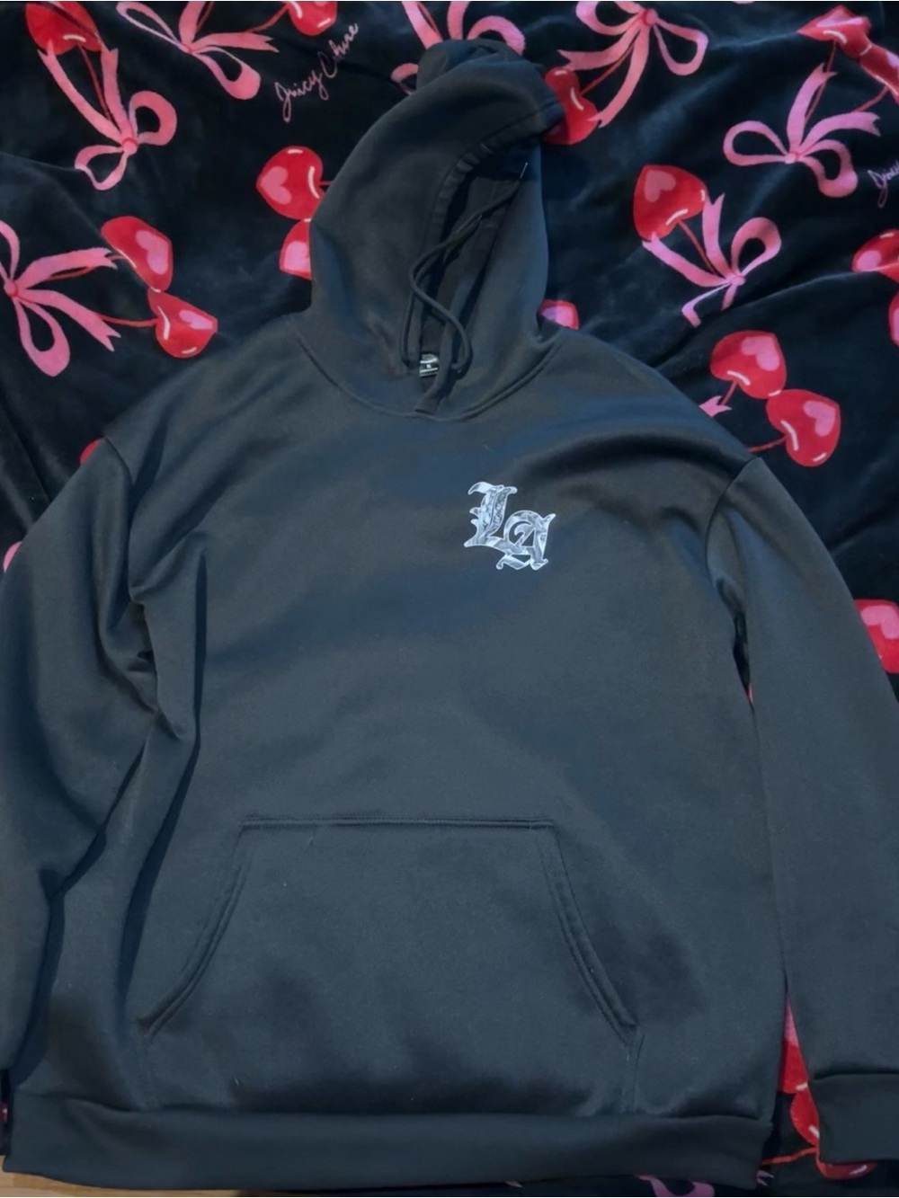 Black LA Logo Pullover Hoodie